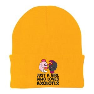 Just A Girl Who Loves Axolotls Pink And Dark Axolotl Knit Cap Winter Beanie