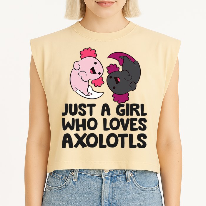 Just A Girl Who Loves Axolotls Pink And Dark Axolotl Garment-Dyed Women's Muscle Tee