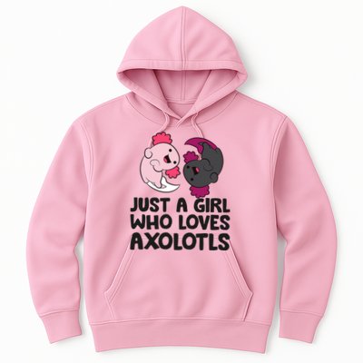 Just A Girl Who Loves Axolotls Pink And Dark Axolotl Hoodie