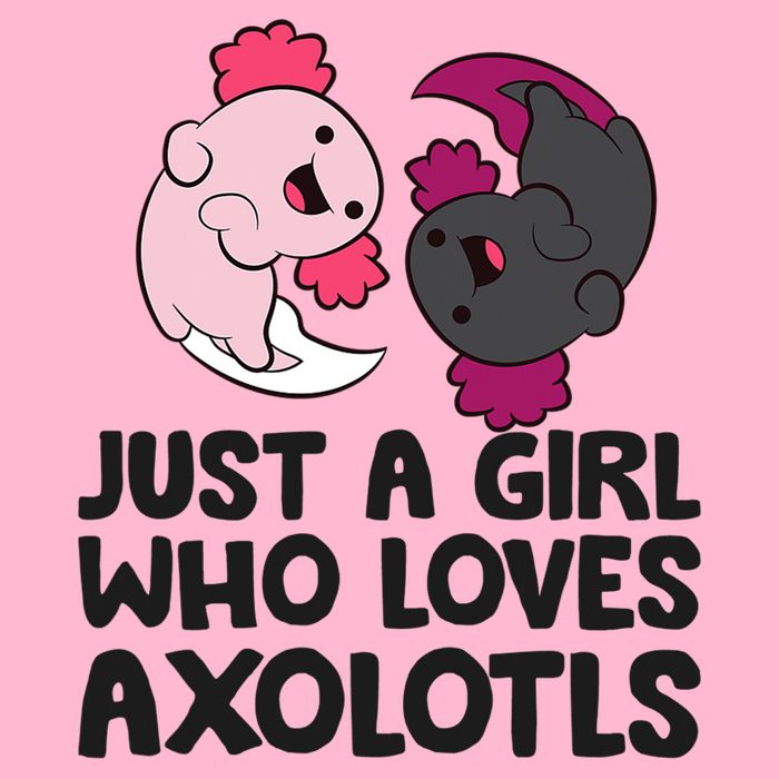 Just A Girl Who Loves Axolotls Pink And Dark Axolotl Poster