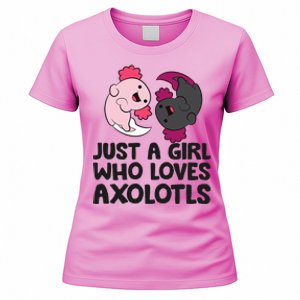 Just A Girl Who Loves Axolotls Pink And Dark Axolotl Women's T-Shirt