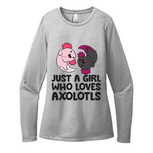 Just A Girl Who Loves Axolotls Pink And Dark Axolotl Womens CVC Long Sleeve Shirt