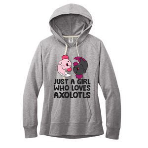 Just A Girl Who Loves Axolotls Pink And Dark Axolotl Women's Fleece Hoodie