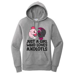 Just A Girl Who Loves Axolotls Pink And Dark Axolotl Women's Pullover Hoodie