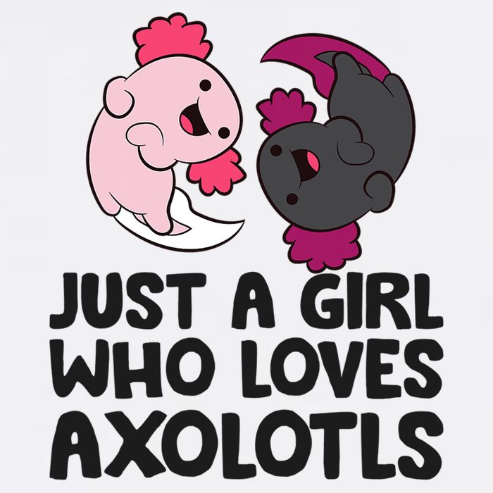 Just A Girl Who Loves Axolotls Pink And Dark Axolotl Garment-Dyed Sweatshirt