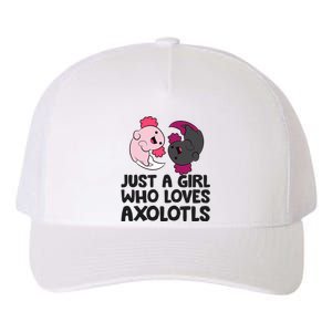 Just A Girl Who Loves Axolotls Pink And Dark Axolotl Yupoong Adult 5-Panel Trucker Hat