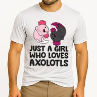 Just A Girl Who Loves Axolotls Pink And Dark Axolotl Cooling Performance Crew T-Shirt