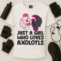 Just A Girl Who Loves Axolotls Pink And Dark Axolotl Cooling Performance Crew T-Shirt