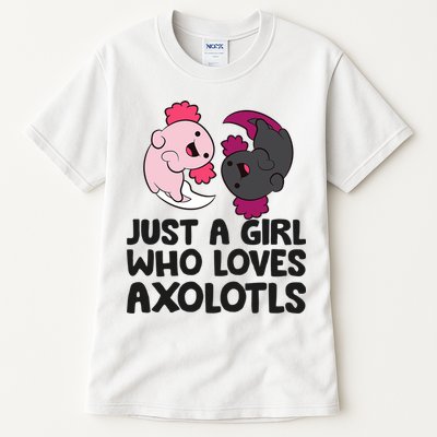 Just A Girl Who Loves Axolotls Pink And Dark Axolotl Tall T-Shirt