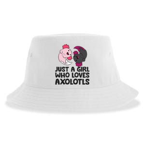 Just A Girl Who Loves Axolotls Pink And Dark Axolotl Sustainable Bucket Hat