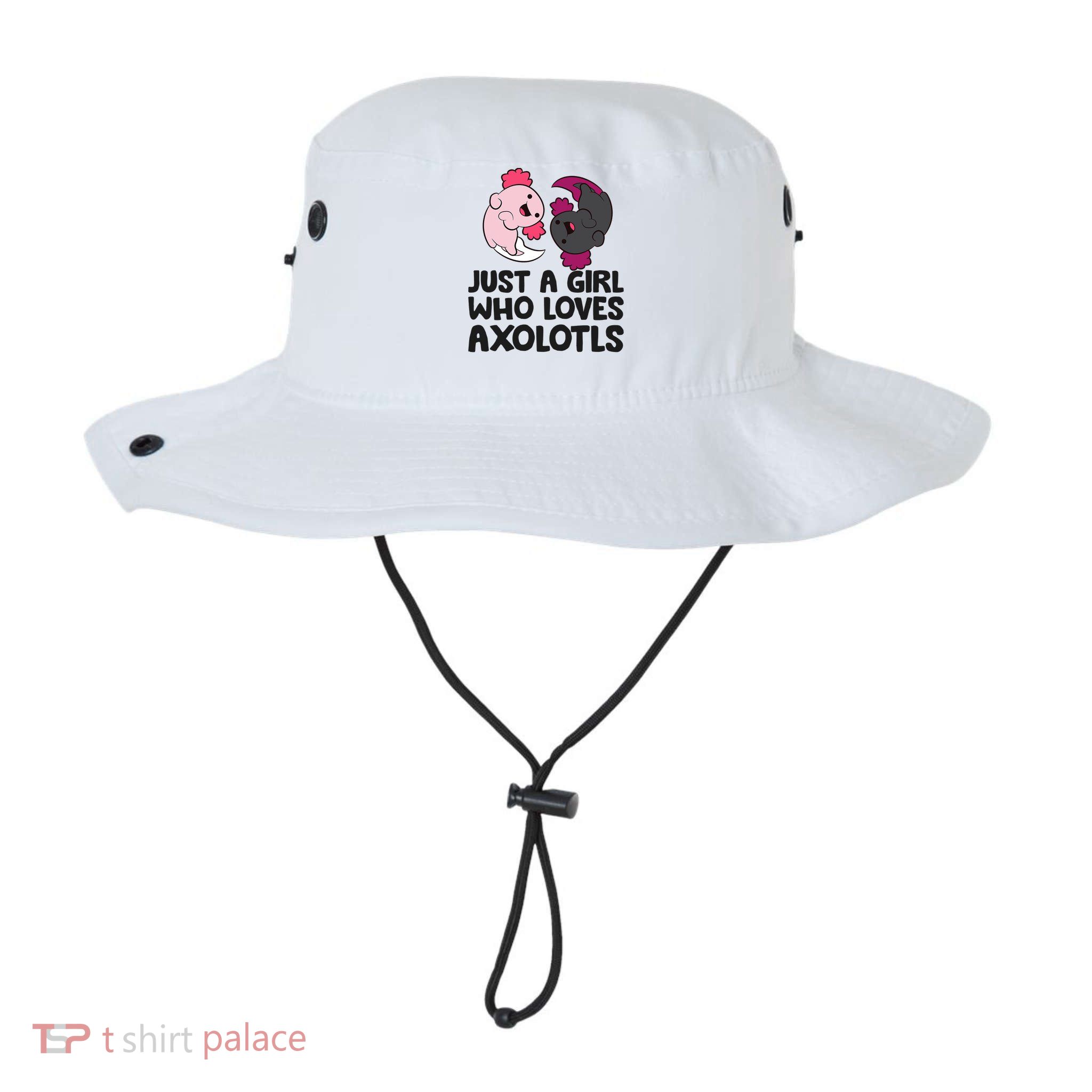 Just A Girl Who Loves Axolotls Pink And Dark Axolotl Bucket Hat