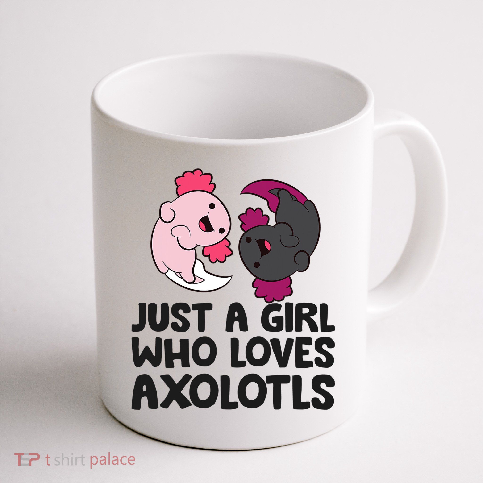 Just A Girl Who Loves Axolotls Pink And Dark Axolotl Mug