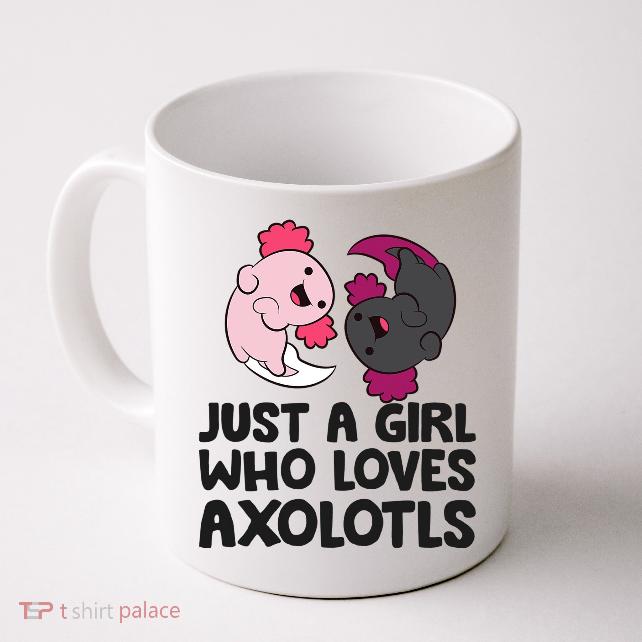 Just A Girl Who Loves Axolotls Pink And Dark Axolotl Mug