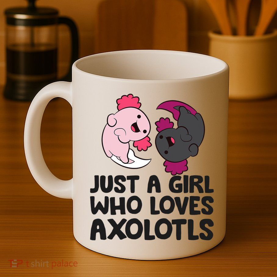 Just A Girl Who Loves Axolotls Pink And Dark Axolotl Mug