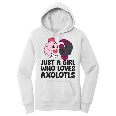 Just A Girl Who Loves Axolotls Pink And Dark Axolotl Women's Pullover Hoodie