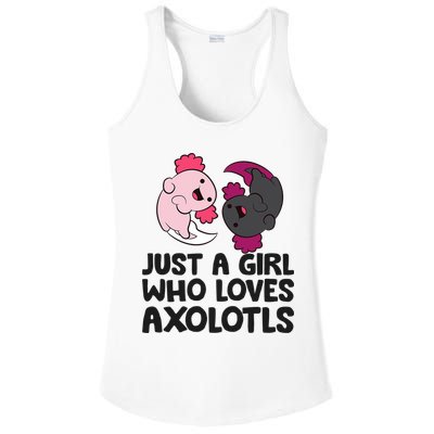 Just A Girl Who Loves Axolotls Pink And Dark Axolotl Ladies PosiCharge Competitor Racerback Tank