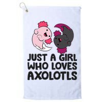 Just A Girl Who Loves Axolotls Pink And Dark Axolotl Golf Towel