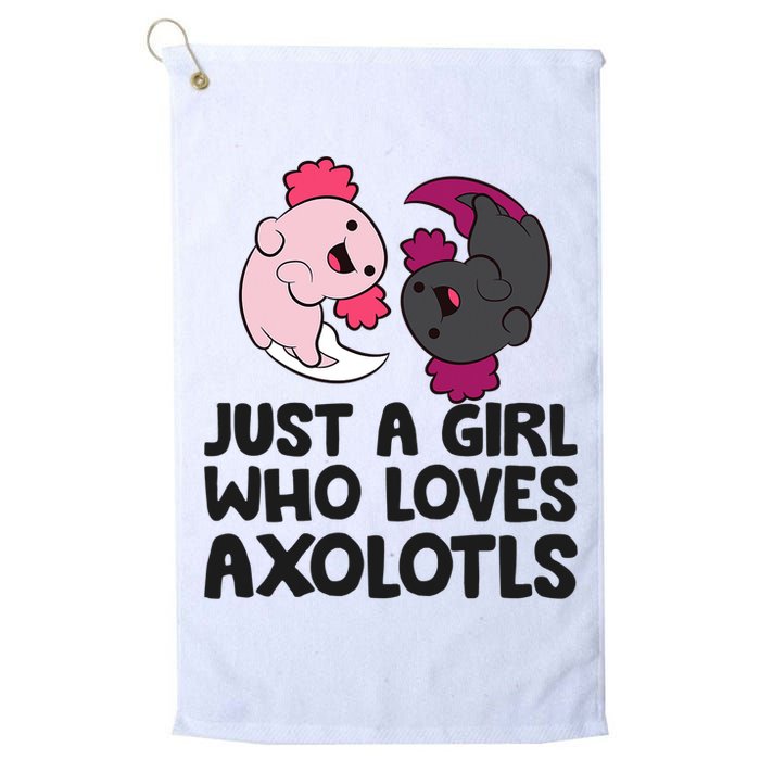 Just A Girl Who Loves Axolotls Pink And Dark Axolotl Golf Towel
