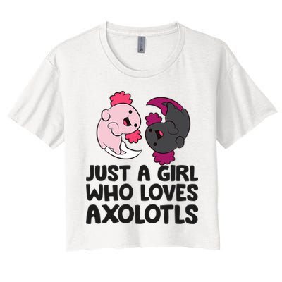 Just A Girl Who Loves Axolotls Pink And Dark Axolotl Crop Top