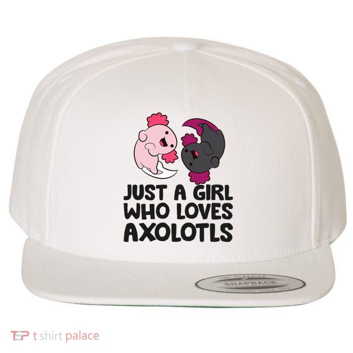 Just A Girl Who Loves Axolotls Pink And Dark Axolotl Wool Snapback Cap