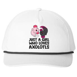 Just A Girl Who Loves Axolotls Pink And Dark Axolotl Snapback Five-Panel Rope Hat