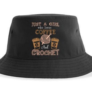 Just A Girl Who Loves Crochet And Coffee Crochet Knitting Sustainable Bucket Hat