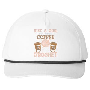 Just A Girl Who Loves Crochet And Coffee Crochet Knitting Snapback Five-Panel Rope Hat