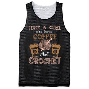 Just A Girl Who Loves Crochet And Coffee Crochet Knitting Mesh Reversible Basketball Jersey Tank