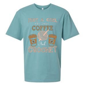 Just A Girl Who Loves Crochet And Coffee Crochet Knitting Sueded Cloud Jersey T-Shirt