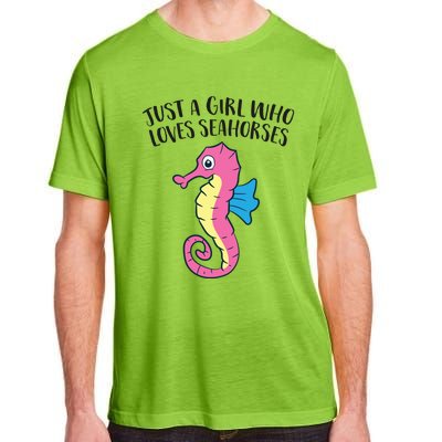 Just A Girl Who Loves Seahorses Funny Seahorse Lover Girl Gift Adult ChromaSoft Performance T-Shirt