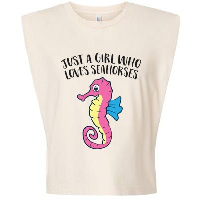 Just A Girl Who Loves Seahorses Funny Seahorse Lover Girl Gift Garment-Dyed Women's Muscle Tee