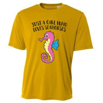 Just A Girl Who Loves Seahorses Funny Seahorse Lover Girl Gift Cooling Performance Crew T-Shirt