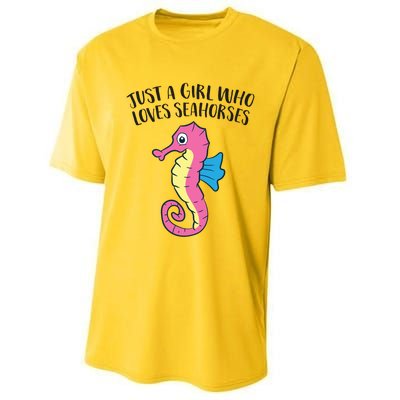 Just A Girl Who Loves Seahorses Funny Seahorse Lover Girl Gift Performance Sprint T-Shirt