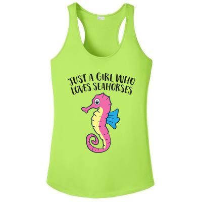 Just A Girl Who Loves Seahorses Funny Seahorse Lover Girl Gift Ladies PosiCharge Competitor Racerback Tank