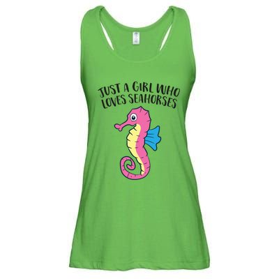 Just A Girl Who Loves Seahorses Funny Seahorse Lover Girl Gift Ladies Essential Flowy Tank