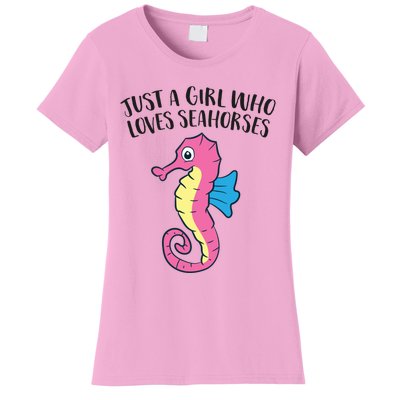 Just A Girl Who Loves Seahorses Funny Seahorse Lover Girl Gift Women's T-Shirt