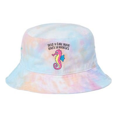 Just A Girl Who Loves Seahorses Funny Seahorse Lover Girl Gift Tie Dye Newport Bucket Hat