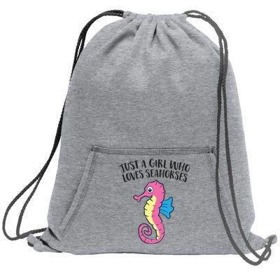 Just A Girl Who Loves Seahorses Funny Seahorse Lover Girl Gift Sweatshirt Cinch Pack Bag