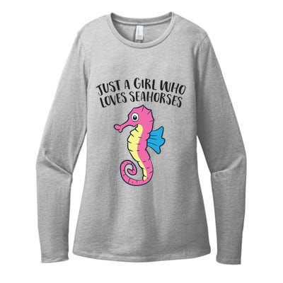 Just A Girl Who Loves Seahorses Funny Seahorse Lover Girl Gift Womens CVC Long Sleeve Shirt