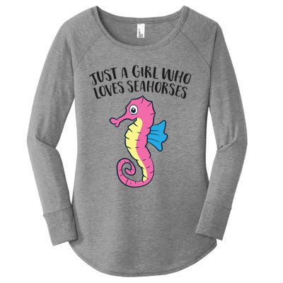 Just A Girl Who Loves Seahorses Funny Seahorse Lover Girl Gift Women's Perfect Tri Tunic Long Sleeve Shirt