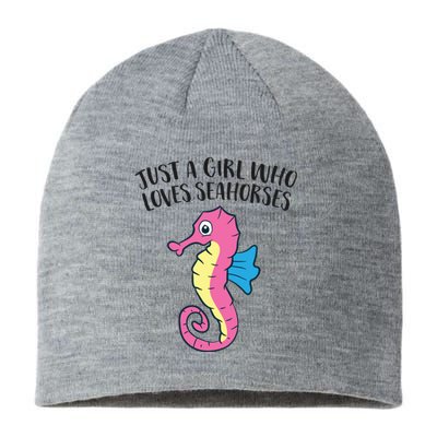 Just A Girl Who Loves Seahorses Funny Seahorse Lover Girl Gift Sustainable Beanie