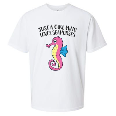 Just A Girl Who Loves Seahorses Funny Seahorse Lover Girl Gift Sueded Cloud Jersey T-Shirt