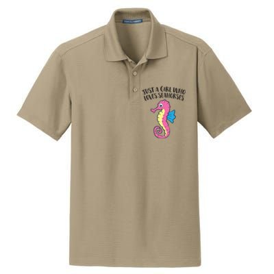 Just A Girl Who Loves Seahorses Funny Seahorse Lover Girl Gift Dry Zone Grid Polo