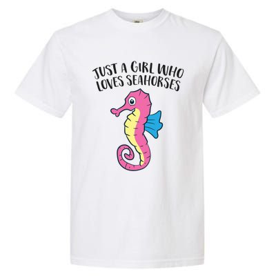 Just A Girl Who Loves Seahorses Funny Seahorse Lover Girl Gift Garment-Dyed Heavyweight T-Shirt