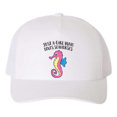 Just A Girl Who Loves Seahorses Funny Seahorse Lover Girl Gift Yupoong Adult 5-Panel Trucker Hat