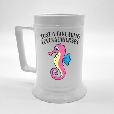 Just A Girl Who Loves Seahorses Funny Seahorse Lover Girl Gift Beer Stein