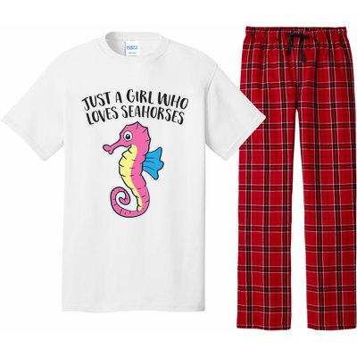 Just A Girl Who Loves Seahorses Funny Seahorse Lover Girl Gift Pajama Set