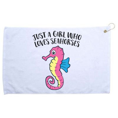 Just A Girl Who Loves Seahorses Funny Seahorse Lover Girl Gift Grommeted Golf Towel