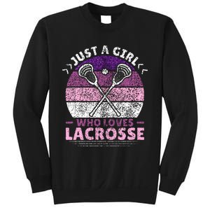 Just A Girl Who Loves Lacrosse Player Lax Lovers Lacrosse Sweatshirt