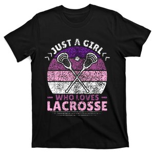 Just A Girl Who Loves Lacrosse Player Lax Lovers Lacrosse T-Shirt